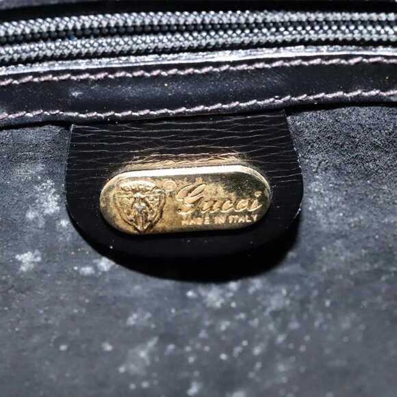 GUCCI Web Sherry Line Shoulder Bag Leather Black Gold 001 406 0552 Auth ep10387 - Picture 13 of 16